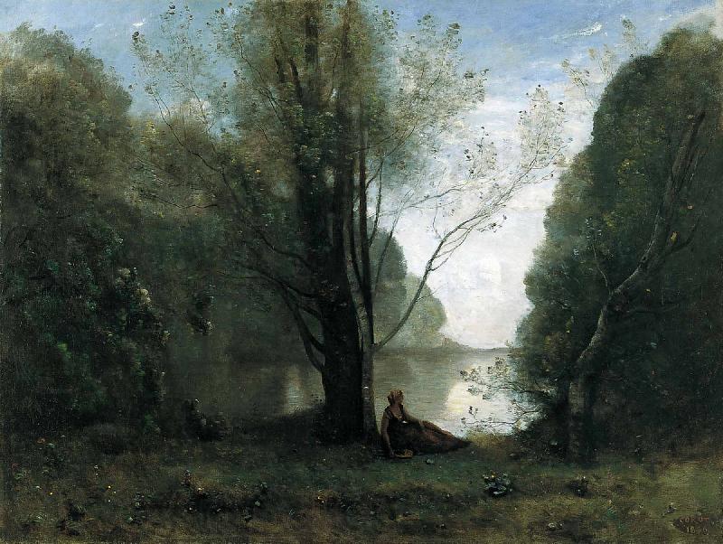 Jean Baptiste Camille  Corot Solitude Recollection of Vigen Limousin Spain oil painting art